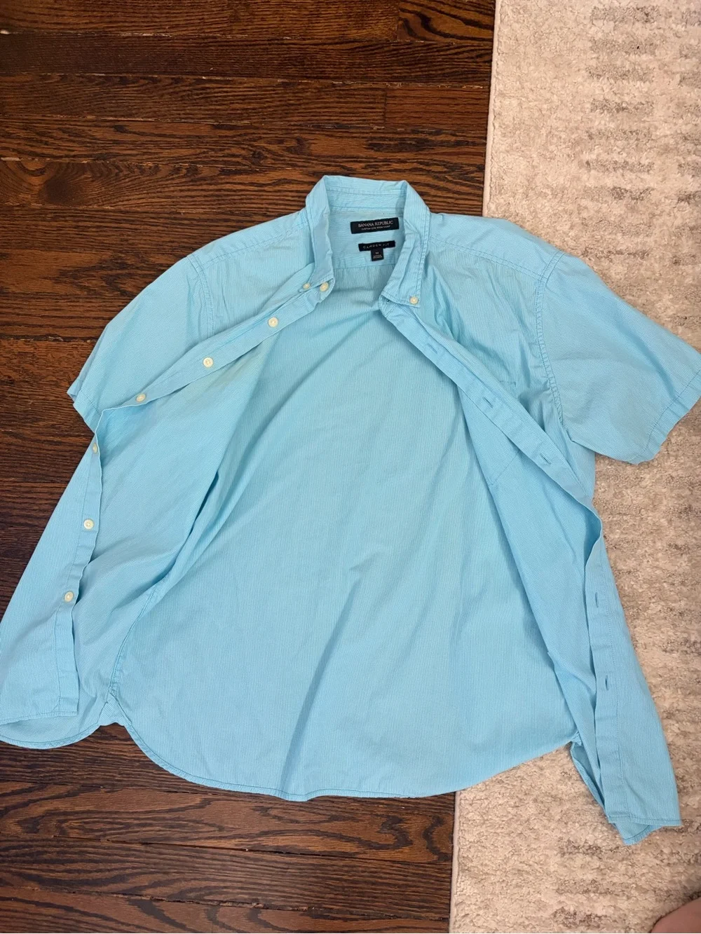 Banana Republic Light Blue Short-Sleeve Oxford Shirt